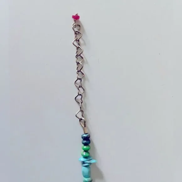 Gorgeous, unique Riverstone semi-precious beaded necklace, 15 inches adjustable. - Picture 7 of 7